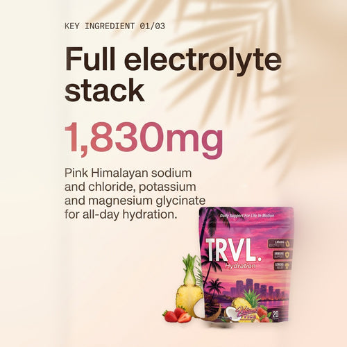 TRVL Miami Vice 3-in-1 Hydration Stick Packs