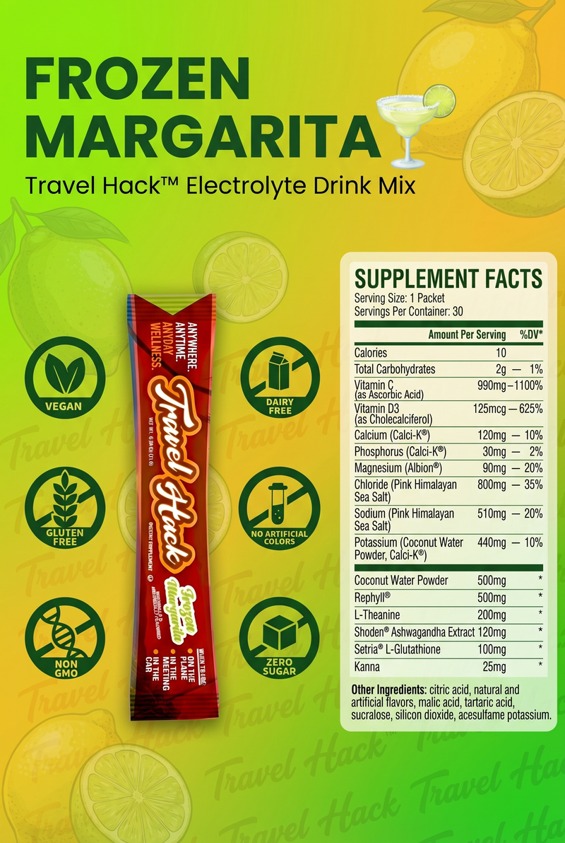 Travel Hack™ Hydration | 3-in-1 Hydration, Immunity & Stress Support Drink Mix
